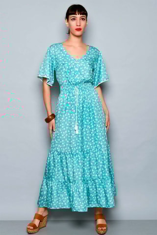 Vestido comprido Turquesa -  e 