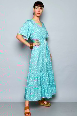 Vestido comprido Turquesa -  e 