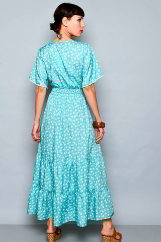 Vestido comprido Turquesa -  e 