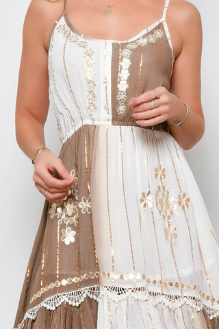 Vestido trapézio Castanho - Castanho