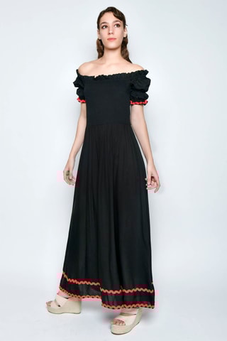 Vestido comprido - Preto -  e 