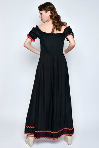 Vestido comprido - Preto -  e 