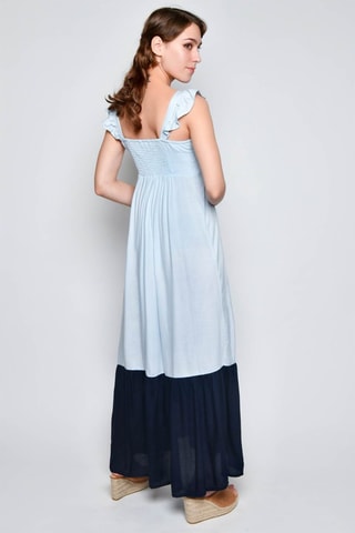 Vestido comprido - Azul - Azul e preto