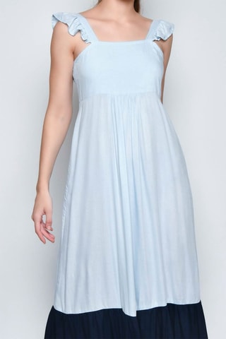 Vestido comprido - Azul - Azul e preto