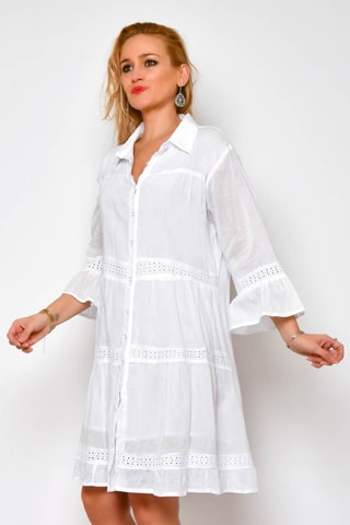 Vestido-camisa 
Branco - 