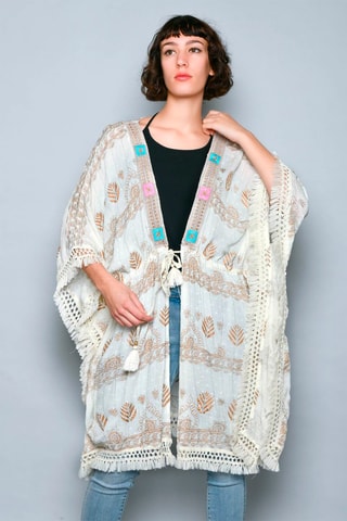 Quimono Branco e laranja - Branco e laranja