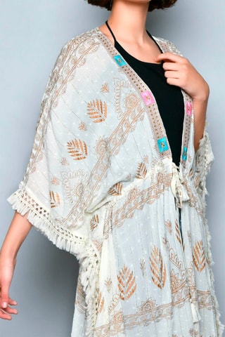 Quimono Branco e laranja - Branco e laranja