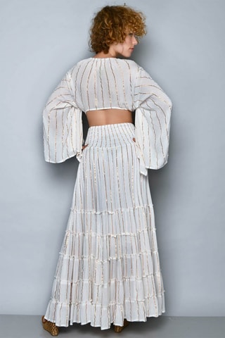 Saia comprida e crop top 
Branco - 