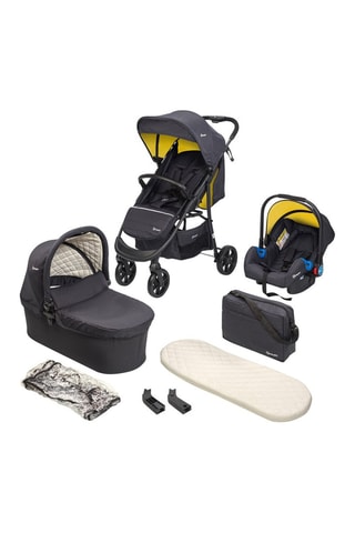 Carrinho Style 3 en 1 Air - Preto, amarelo e cinzento