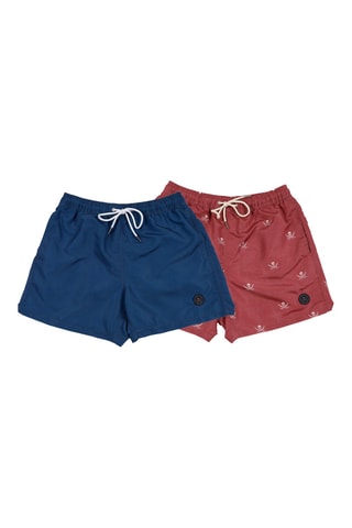 2 shorts de bain regular - Bleu et rouge