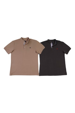 2 polos regular - Marron clair et gris
