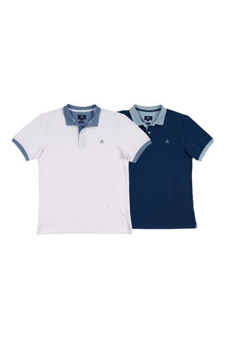 2 polos regular - Blanc et bleu