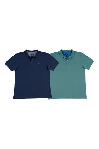 2 polos regular - Bleu et vert clair