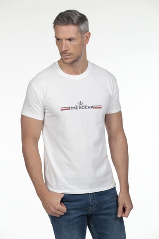2 t-shirts regular - Blanc et bleu