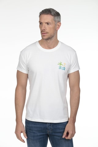 2 t-shirts regular - Blanc et bleu