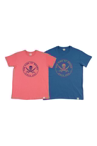 2 t-shirts regular - Bleu et corail
