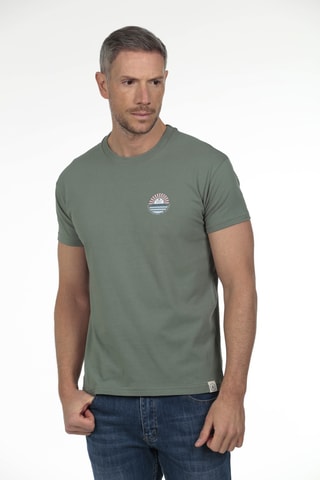 2 t-shirts regular - Bleu marine et vert