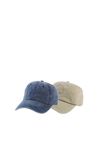 2 casquettes en jean - Bleu marine