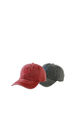 2 casquettes en jean - Rouge