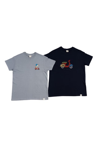 2 t-shirts regular - Bleu et bleu marine