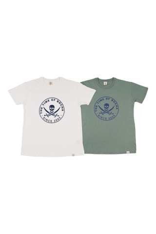 2 t-shirts regular - Blanc et vert