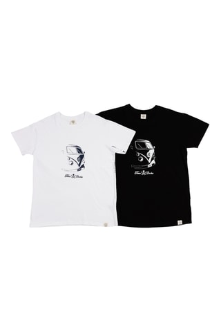 2 t-shirts regular - Blanc et noir