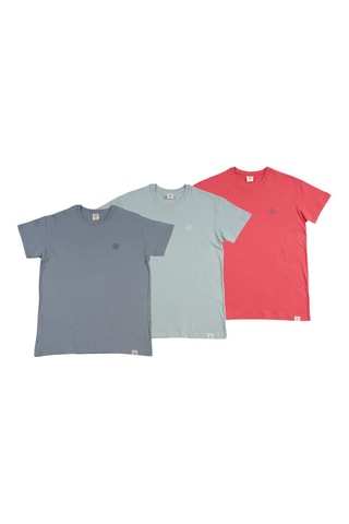 2 t-shirts regular - Bleu, corail et vert clair
