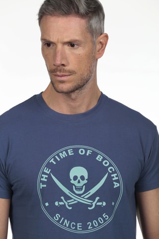 2 t-shirts regular - Bleu, noir et orange