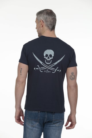 2 t-shirts regular - Bleu marine et gris
