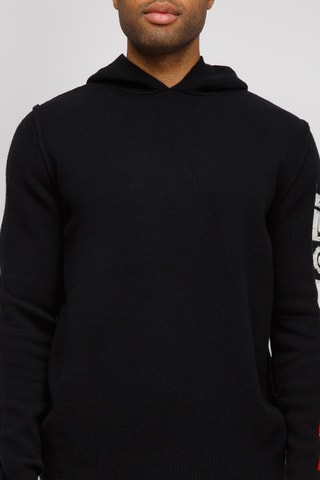 Wollen Trui met Capuchon - Zwart