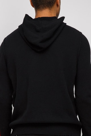 Wollen Trui met Capuchon - Zwart