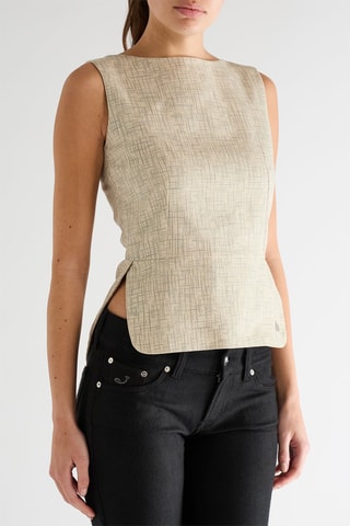 Mouwloze Top - Beige