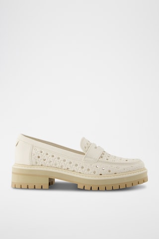 Mocassini con tacco in pelle Cara - Beige