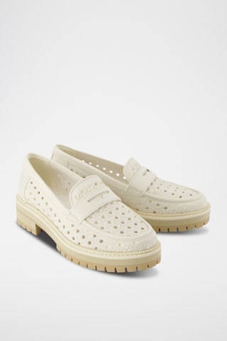 Mocassini con tacco in pelle Cara - Beige