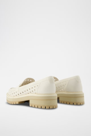 Mocassini con tacco in pelle Cara - Beige