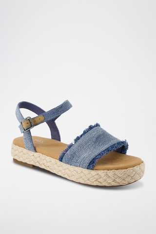 Sandali platform in jeans Abby - Blu