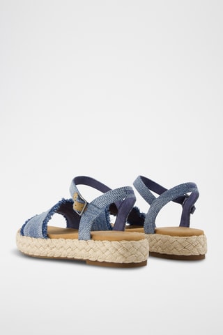 Sandali platform in jeans Abby - Blu