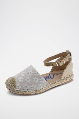 Sandales compensées - Blanc et beige