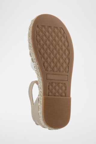 Sandales compensées - Blanc et beige