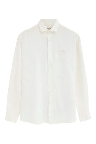 Chemise regular en lin - Blanc