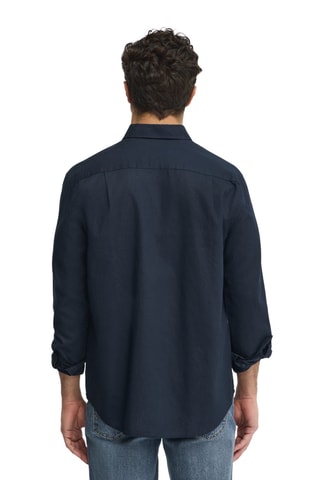 Chemise regular en lin - Bleu marine