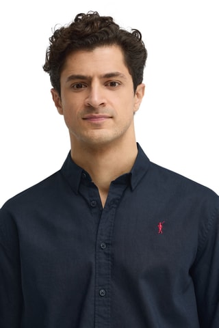 Chemise regular en lin - Bleu marine