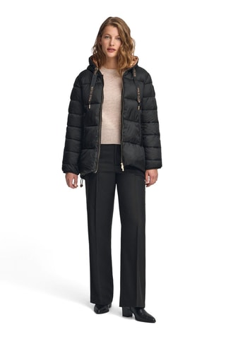 Gewatteerde Jas met Capuchon - Zwart en roze