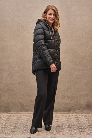 Gewatteerde Jas met Capuchon - Zwart en roze