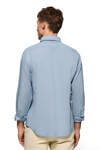 Chemise regular en lin - Bleu