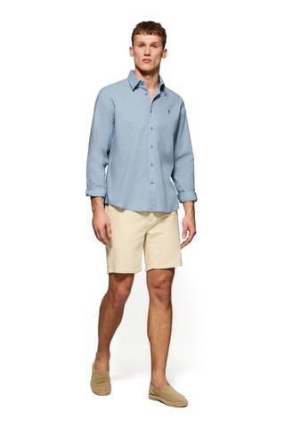 Chemise regular en lin - Bleu