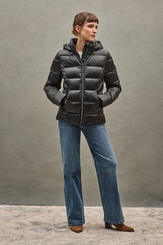 Gewatteerde Jas met Capuchon - Zwart