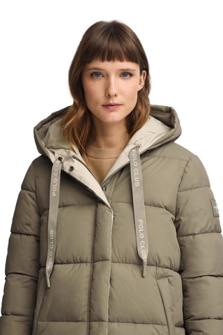 Dubbelzijdige Gewatteerde Jas - Beige en groen