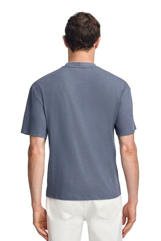 Linnen T-shirt Regular Fit - Blauw
