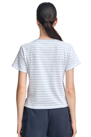 T-shirt regular - Wit en blauw